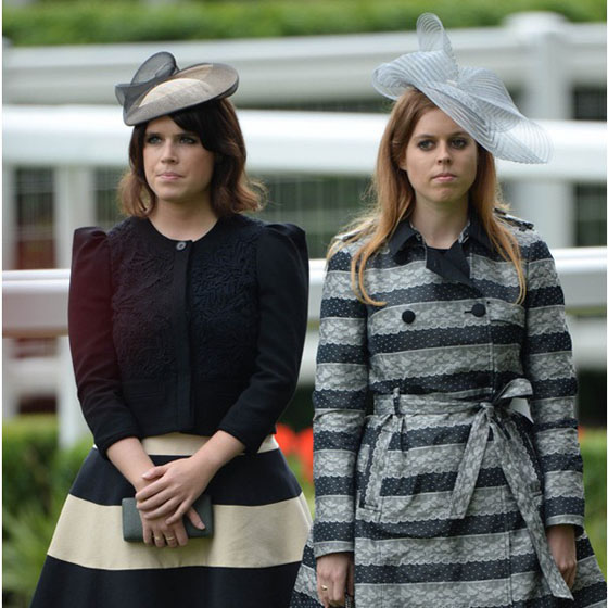 英國(guó)碧翠絲公主(PrincessBeatrice)和歐吉妮公主(PrincessEugenie)亮相2013英國(guó)皇家愛斯科賽馬會(huì)